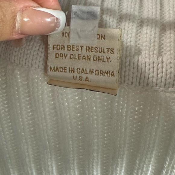 Von Saken white ribbed rhinestone zipper vest size S - Picture 8 of 9